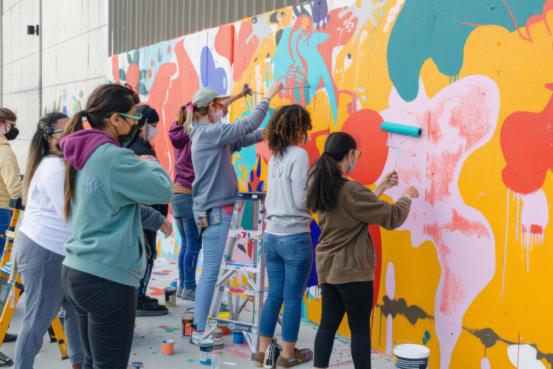 Élaboration d'une œuvre murale partagée